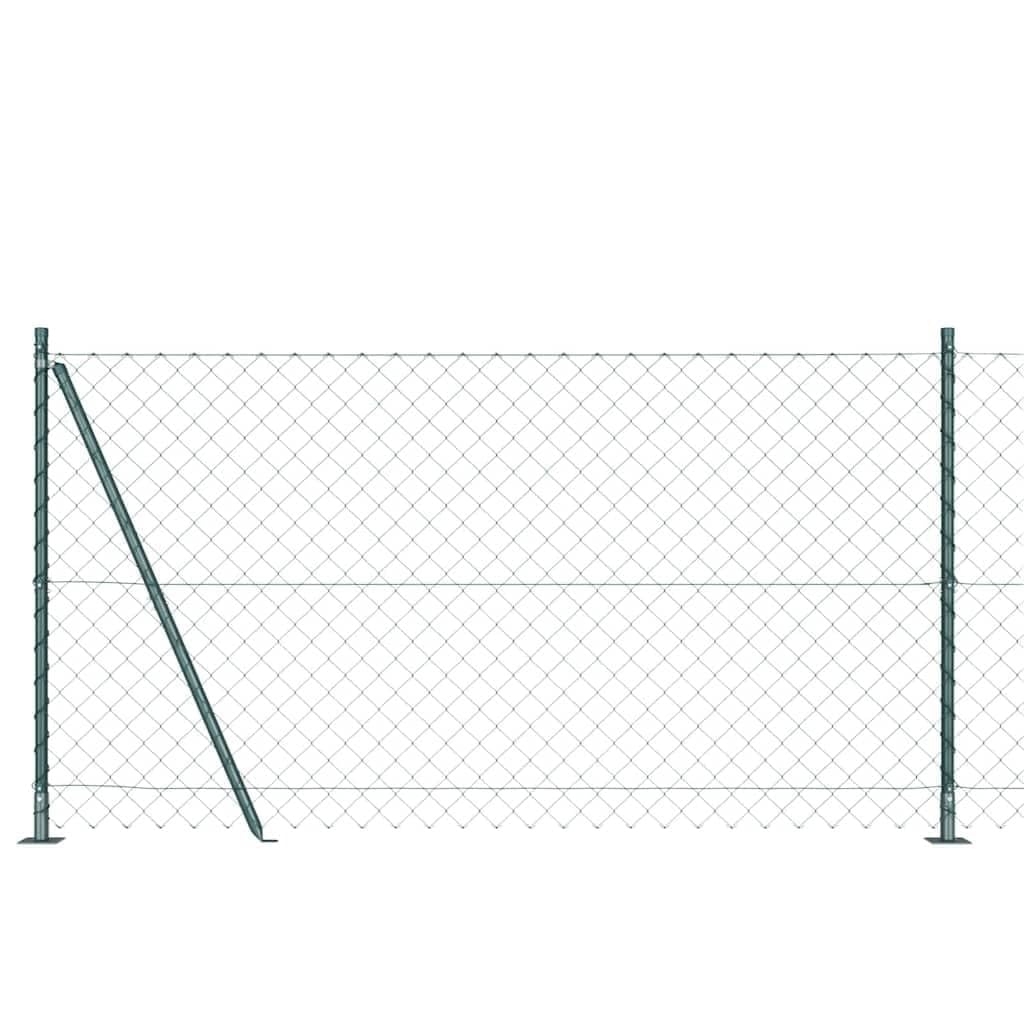 Fence Post Green 10 x 1.2 m 60 x 60 mm Mesh Steel PVC Garden Boundary Kit Durable Weatherproof Corrosion Resistant Outdoor Fencing for Patio Terrace Security and Decorative Enclosure