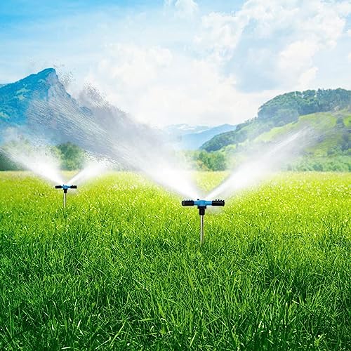 Water Sprinkler For Lawn | Garden Lawn Sprinklers For Yard | 360° Rotating Auto Irrigation System Grass Watering Tripod Sprinkler | Tripod Sprinklers For Garden Yard Large Area #TOP4