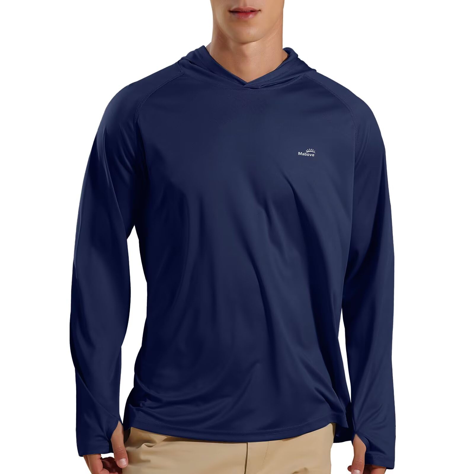 Mabove Men's Fishing Sun Hoodie Long Sleeve UPF 50+ Rash Guard UV Shirts