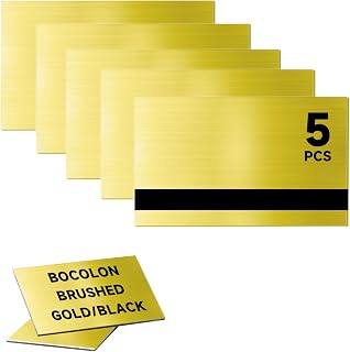 5 PCS Laser Engraving Double Color ABS Plastic Sheet,Two-Tone Laserable Engraving Plastic Sheets for Name Badge,Office Label,Laser Artistic Product,Size 7.8" x 11.73",Brushed Golden/Black