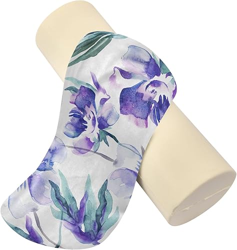 Miniatura 4 de Peonies - Almohada de acuarela púrpura para piernas, mesa de masaje, almohada redonda para dormir, almohada redonda para almohada para cuello,