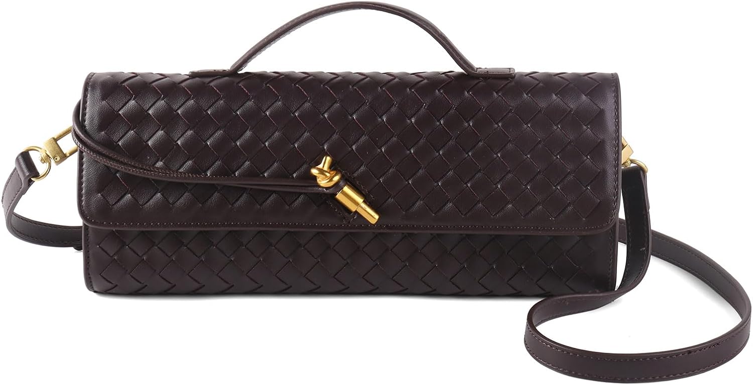 Woven Handbag for Women Evening Shoulder Bag Casual Leather Handbag Fashion Crossbody Clutch Purse