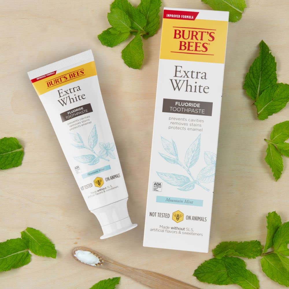 Burt’s Bees Toothpaste with Fluoride, Extra White, Zen Peppermint, 4.7 oz (14)