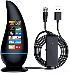 Antena de Onda Terrestre para TV Digital HDTV, com Amplificador de Sinal, 4k Full HD, Sinal 10x mais Forte