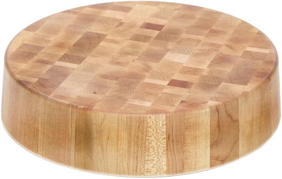 HUBERT Display Riser Round Melamine and Bamboo - 18" Dia x 4" H