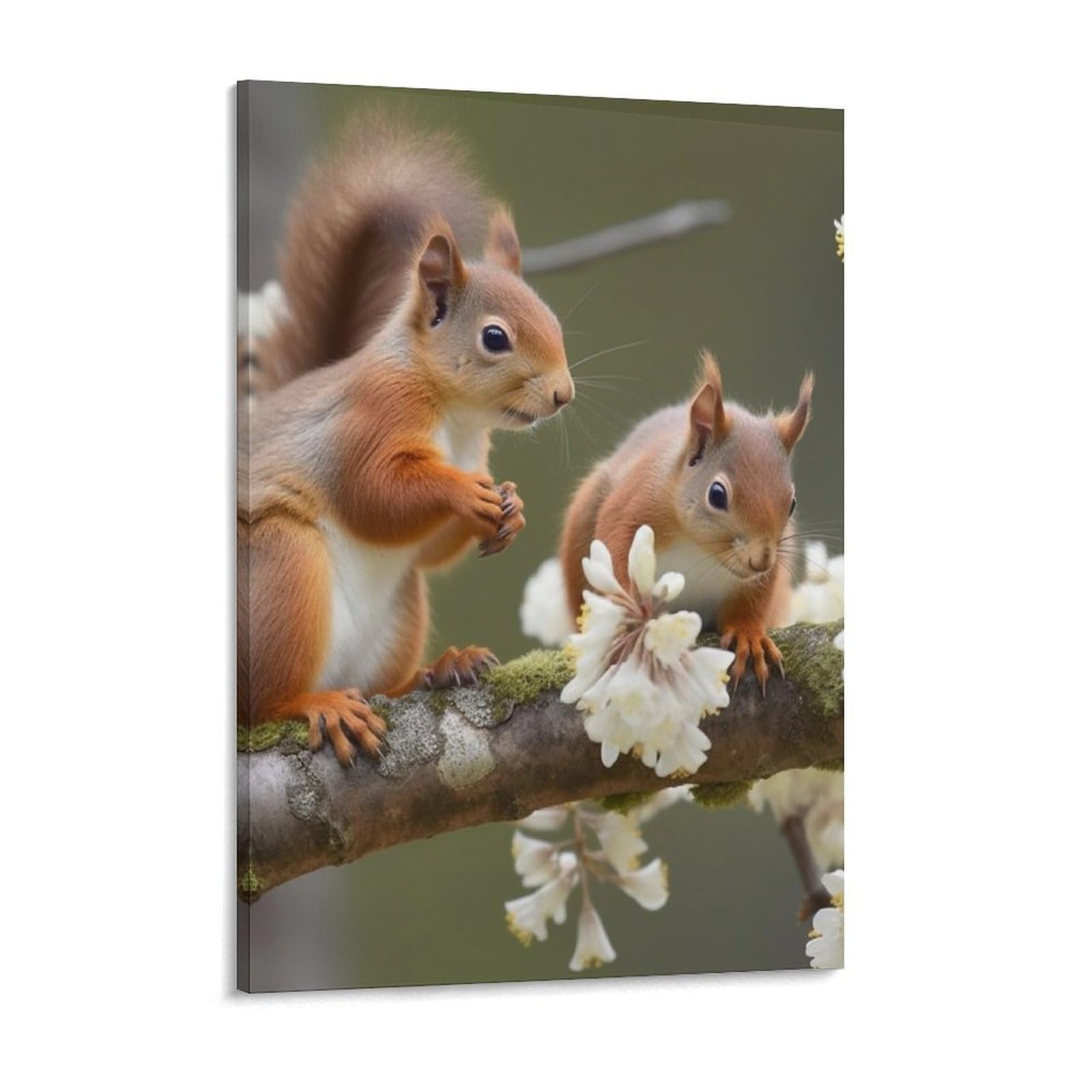 NTVOWPZO Squirrels Canvas Wall Art for Bedroom 18x24inch Canvas Prints Artwork for Walls Modern Picture Artwork Painting for Living Room Aesthetic Wall Paintings for Bathroom Kitchen Office Decor