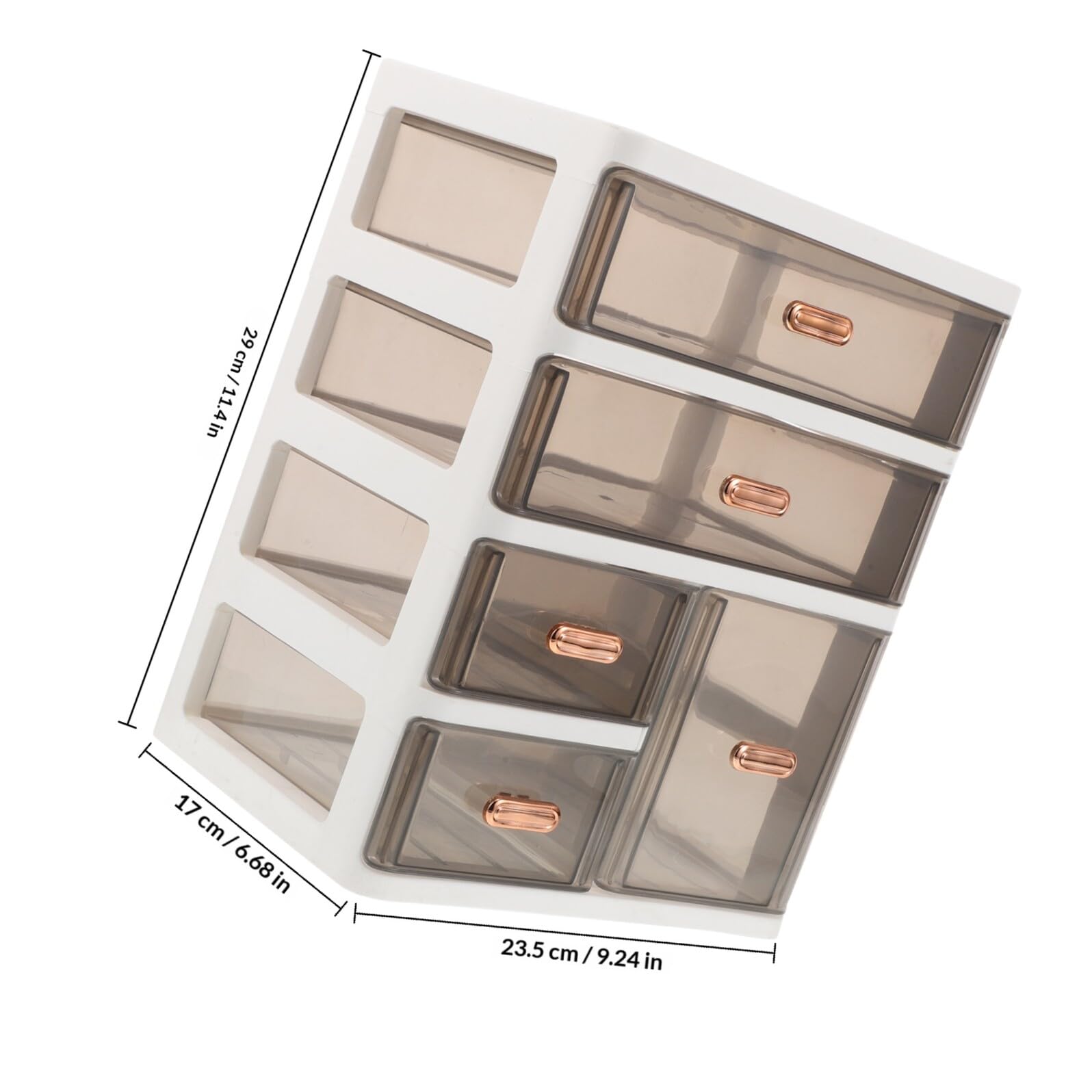 Organizer da Scrivania per Cosmetici con 4 Cassetti Trasparenti in Plastica, Scatola Portaoggetti per Bagno e Trucco, Organizer Multiuso per Mobili da Toeletta e Prodotti Skincare