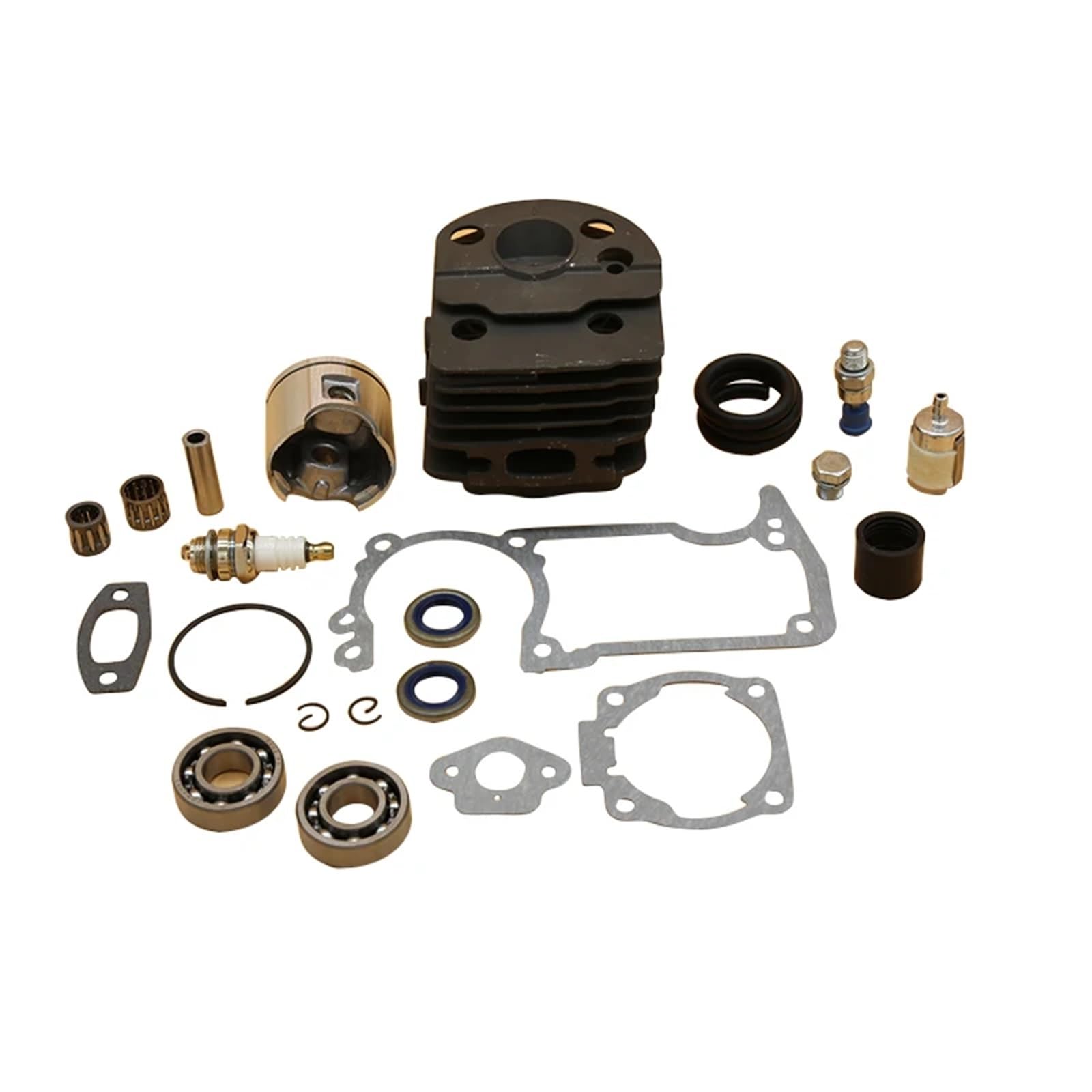 Zestaw uszczelek 46MM NIKASIL do cylindra tłokowego i łożyska korbowego, do Husqvarna, 51 55 55, do Rancher, części do pił łańcuchowych z zaworem dekompresyjnym Zestaw tłoków do maszyn ogrodow