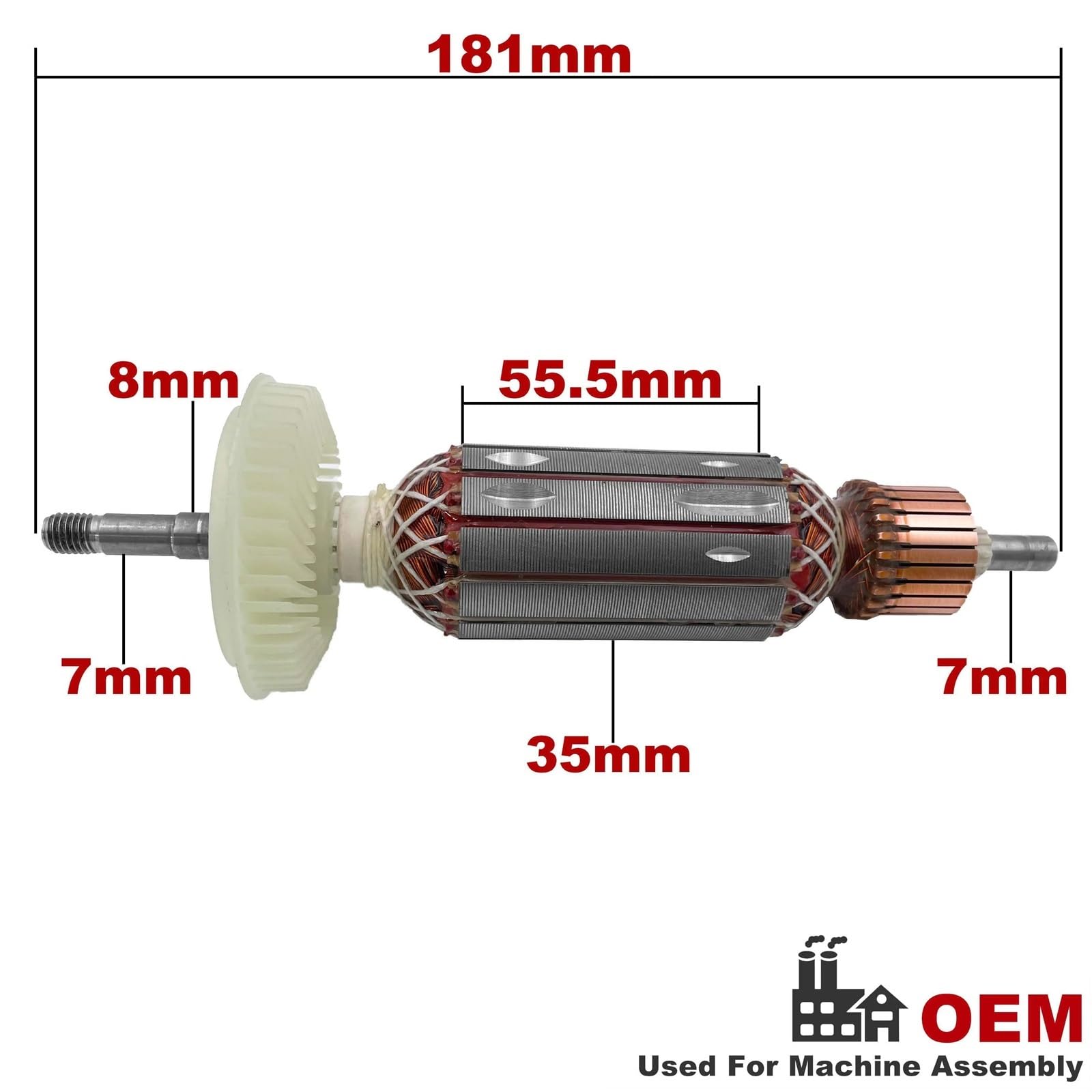 Rotor de armadura AC 220V 240V GWS14-125, piezas de repuesto for amoladora angular, amoladora GWS 14-125(Armature)