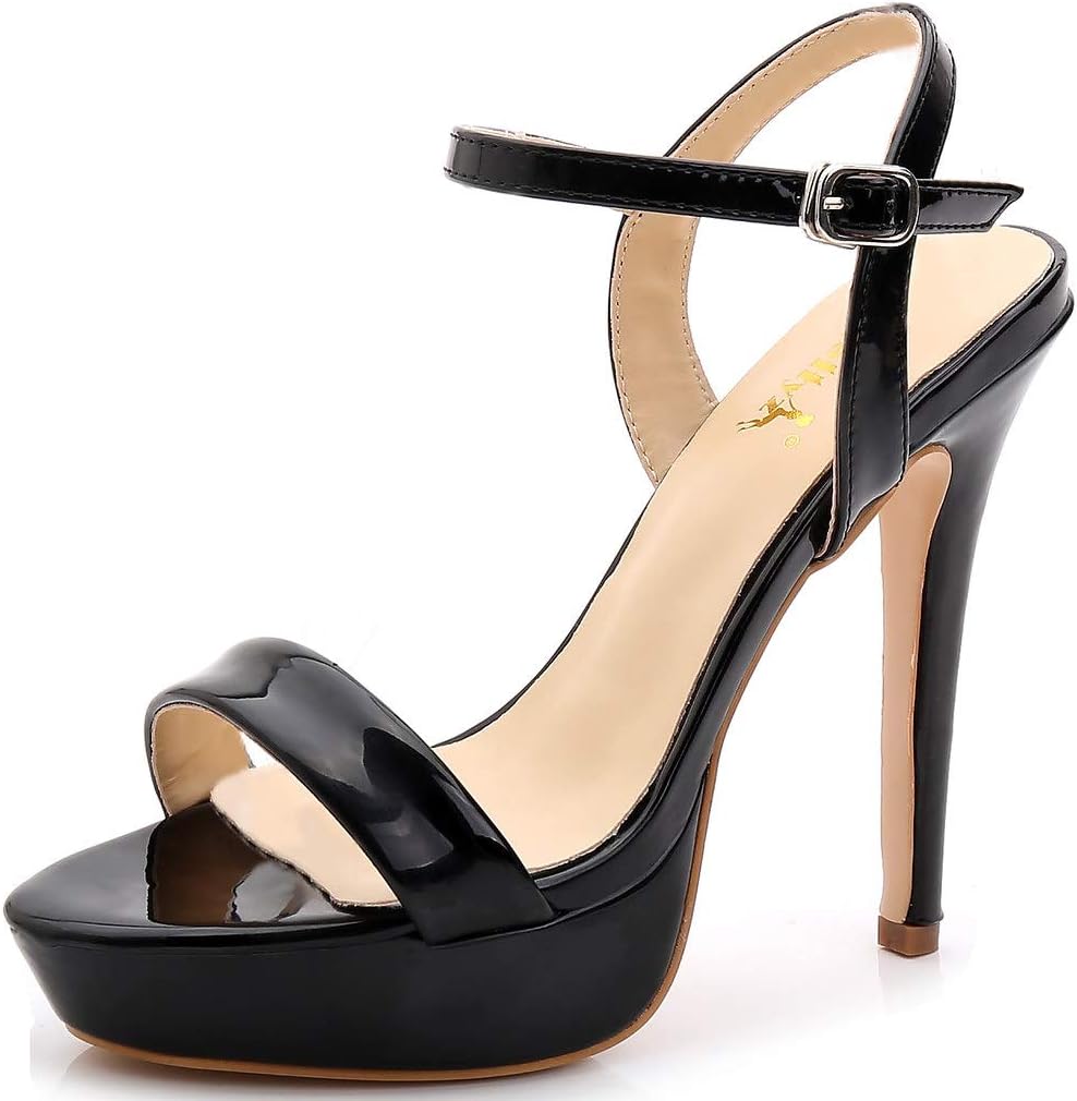 YooPrettyz Women Summer Platform Sandals Peep Toe Ankle Strap Party Stiletto High Heels