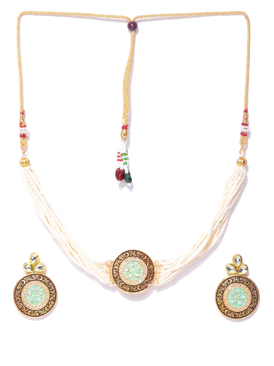YouBella Jewellery Sets for Women Gold Plated Kundan Wedding Bridal Necklace Jewellery Set with Earrings for Girls/Women (B07RJJNNTV) Amazon Price History, Amazon Price Tracker