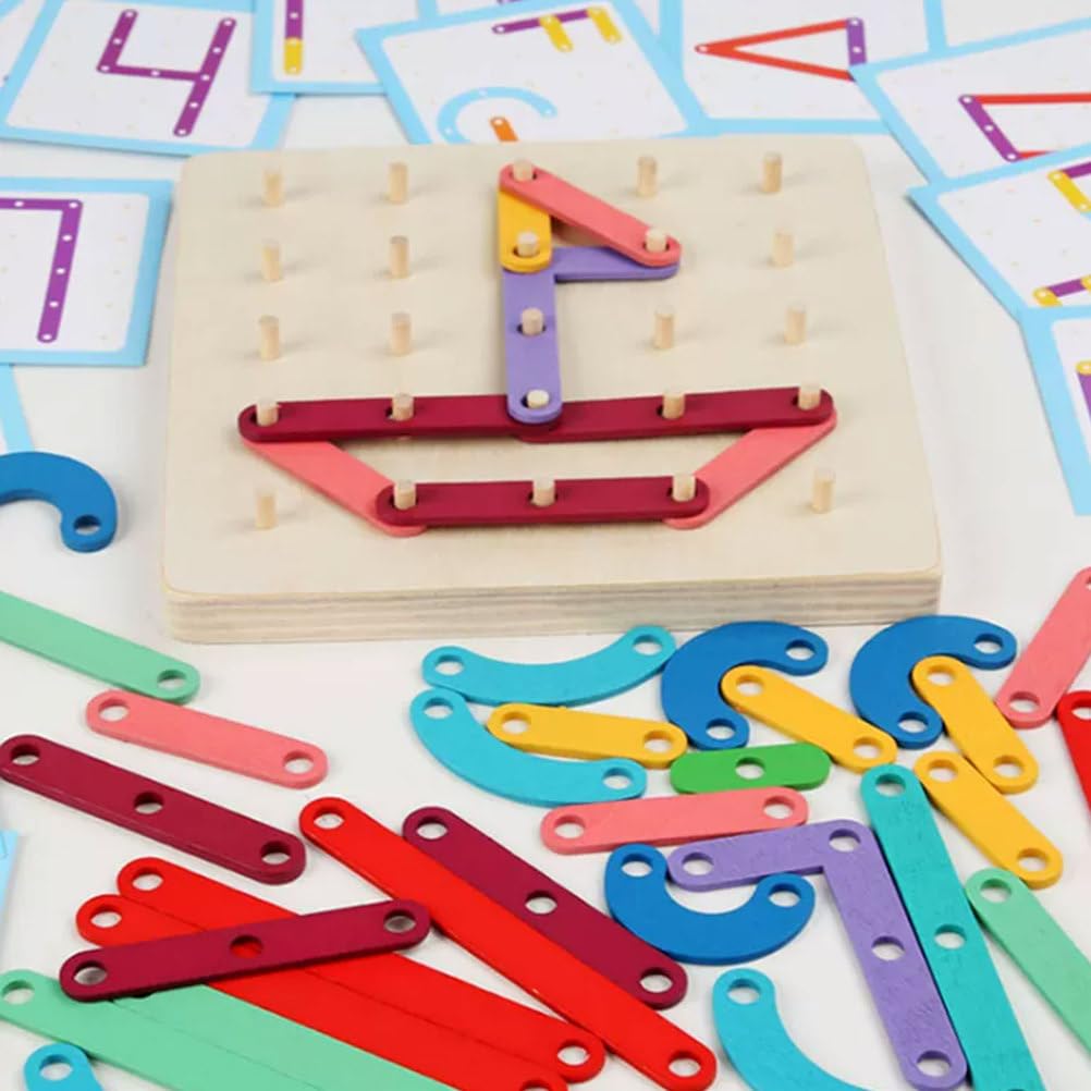 Juguete construcción Alfabeto Clavijas Madera Montessori