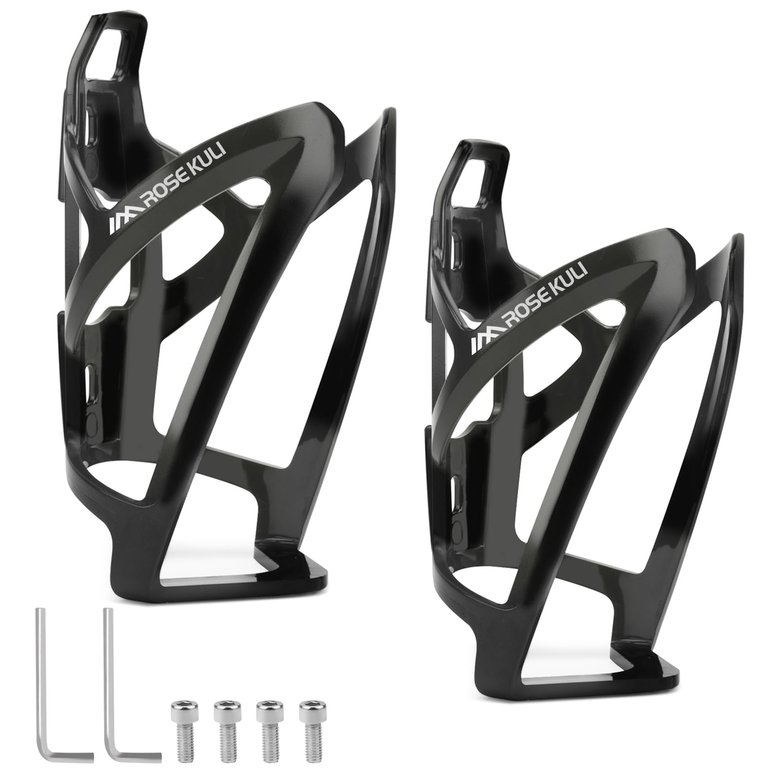 ROSE KULI 2er-Set Fahrrad-Flaschenhalter für MTB und Rennrad, Schwarz