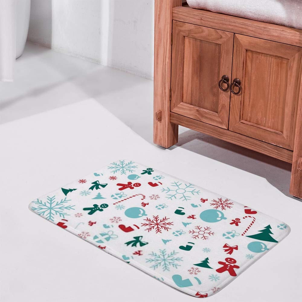 Paillasson velours corail de Noël antidérapant motif 3 36x24in