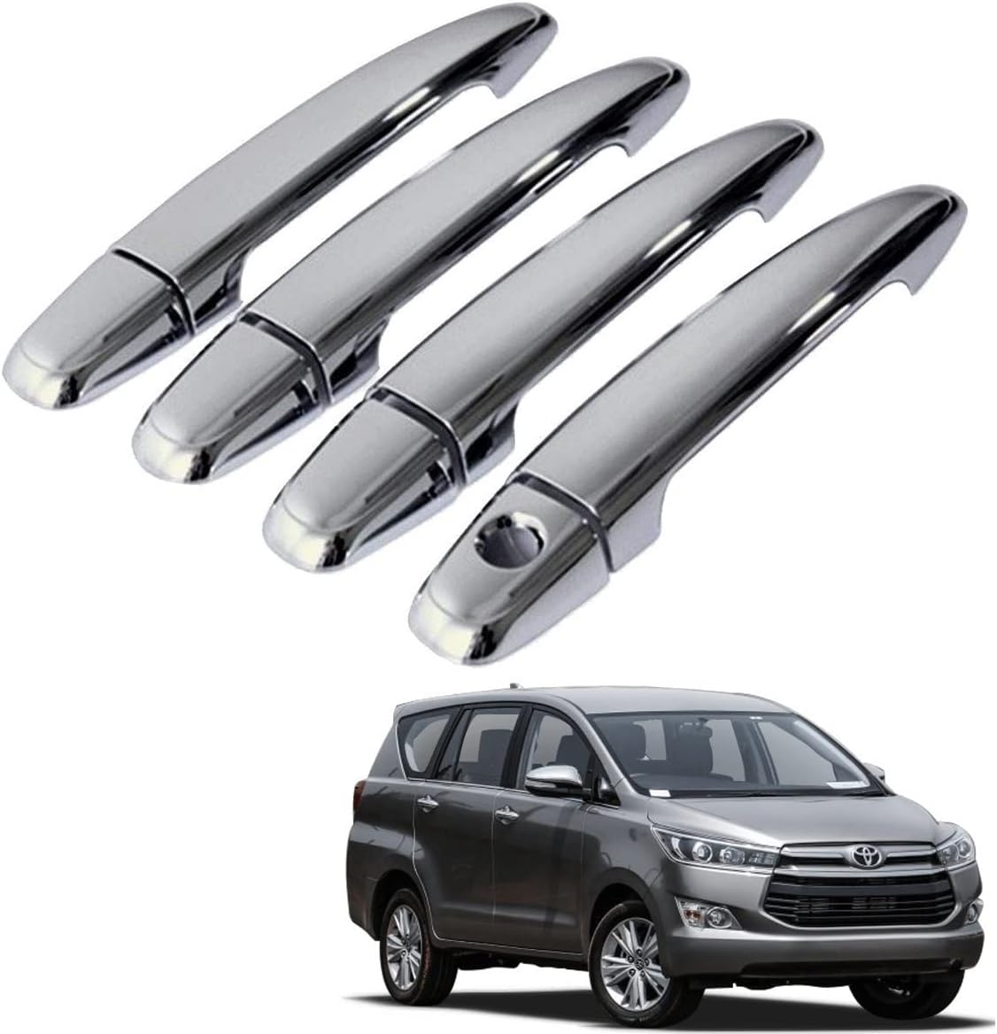 AUTOADDICT Auto Addict Car Chrome Handles Door Latch Cover for Toyota Innova Crysta