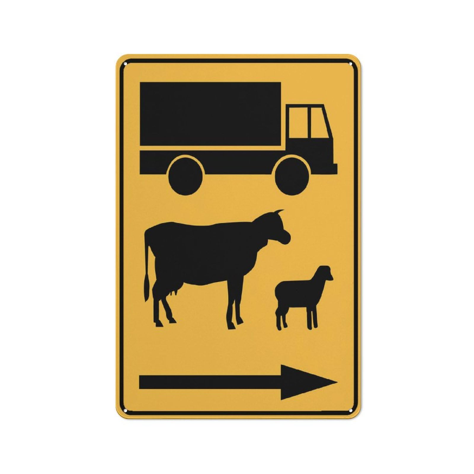 Cattle Trucks Symbol (Arrow Right) Sign 12X8 Inch Tin Sign Great For Garden And Yard Wall Decor