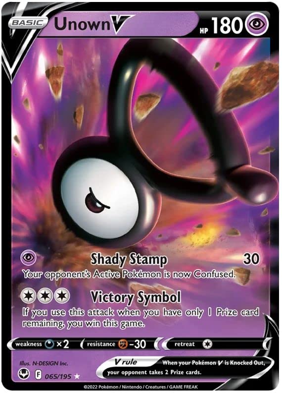 Unown V 065/195 Ultra-Rare Rare Pokemon Card (SWSH Silver Tempest