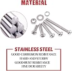Hilitchi 300-Piece M3 Phillips Pan Head vissées Bolt Nut Lock Flat Winders Assortiment Kit, 304 Acier inoxydable (M3)