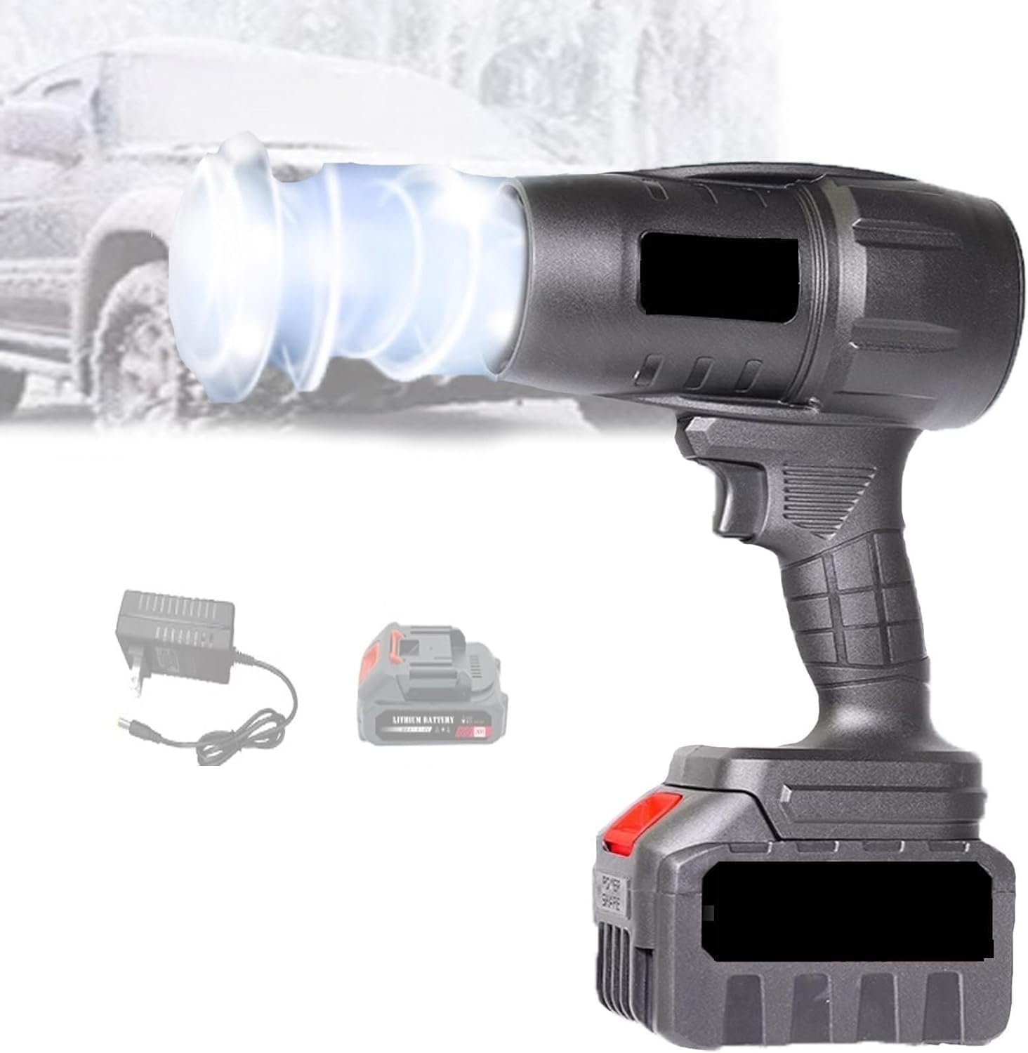 Handheld Storm Machine,Rechargeable Lithium Battery Storm Machine,Cordless Electric Snow Blower,Press to Variable Speed,for Snow Blowing,Lawn Care,Patio(15C)