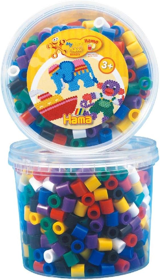 Hama 10.8570 600 Maxi Beads in Tub Solid Mix