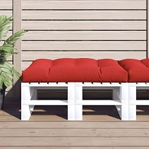 Red Rectangular Outdoor Pallet Cushion 100% Polyester 47.2x31.5x3.9 Inch Water-Resistant UV-Protected for Patio Furniture and Indoor Seating Comfortable and Stylish