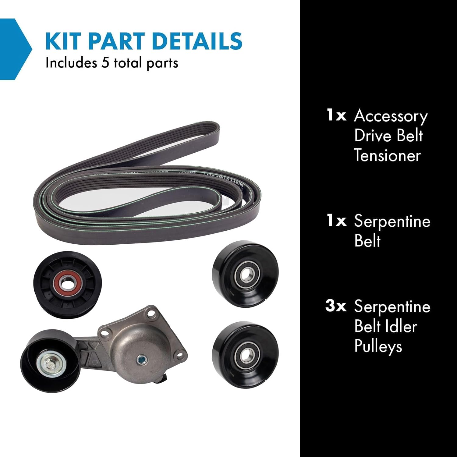 TRQ Belt Set Fits Ford Expedition Explorer F-150 Lincoln Navigator Mountaineer