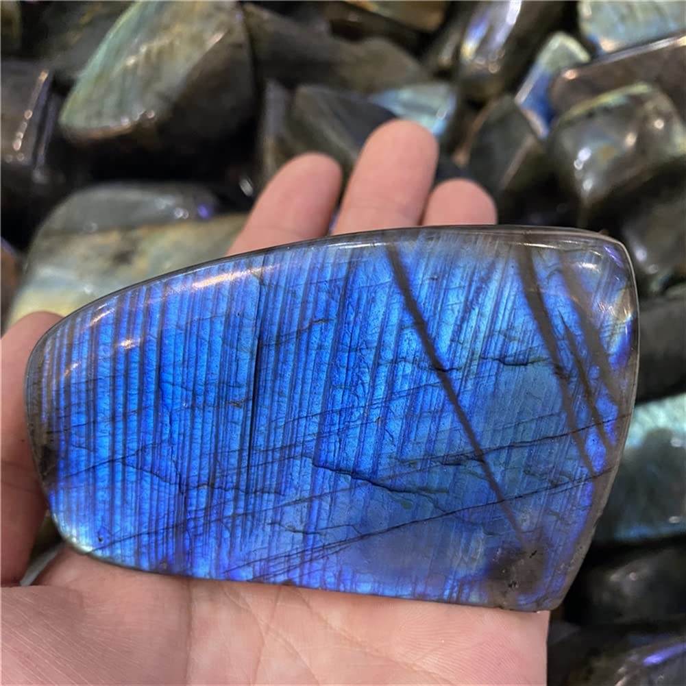 Labradorite véritable bleue naturelle : pierre de lune authentique pour décoration d'exception