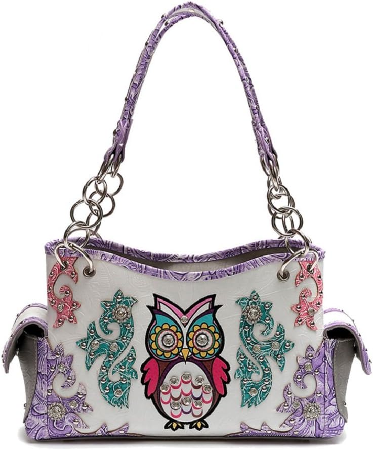 Western Owl Sugar Skull Fashion Purse Conceal Carry Handbag