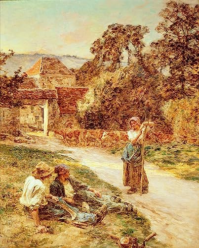 Cuadro de lienzo Lhermitte El regreso del ganado de alta fidelidad cromática 60x90cm
