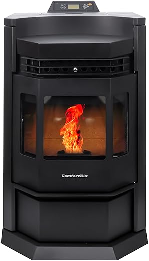HP22-N Pellet Stove Black EPA Approved Smart Controller 80 Lb. Hopper