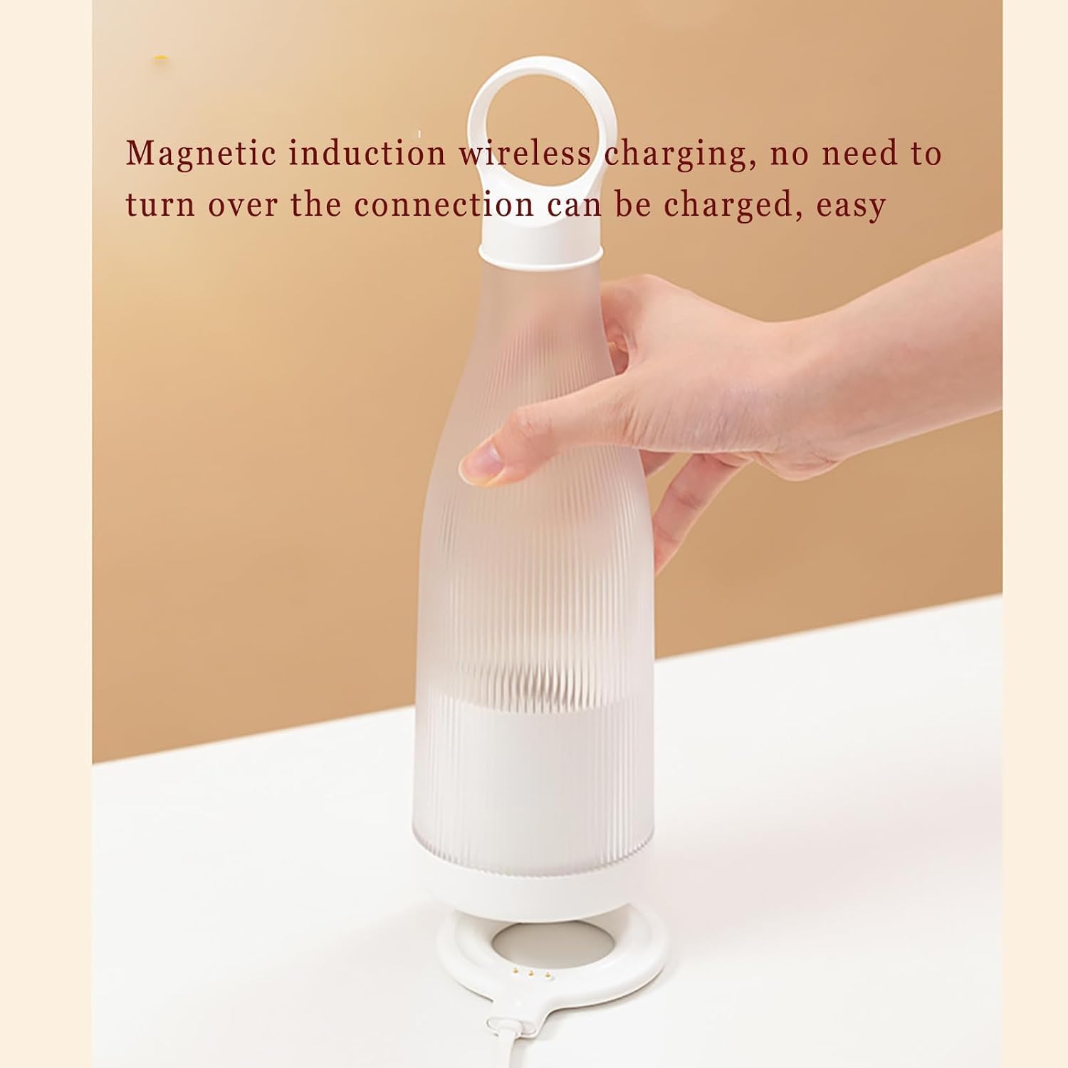 Licuadora Portátil, Vaso Pequeño Para Jugo De 450 Ml Con Cuchillas Ocultas En Forma De Cruz, 2000 Rpm Y Licuado Fácil, Carga Por Inducción Magnética Y Fácil De Limpiar, Ideal Para Viajes, Pink