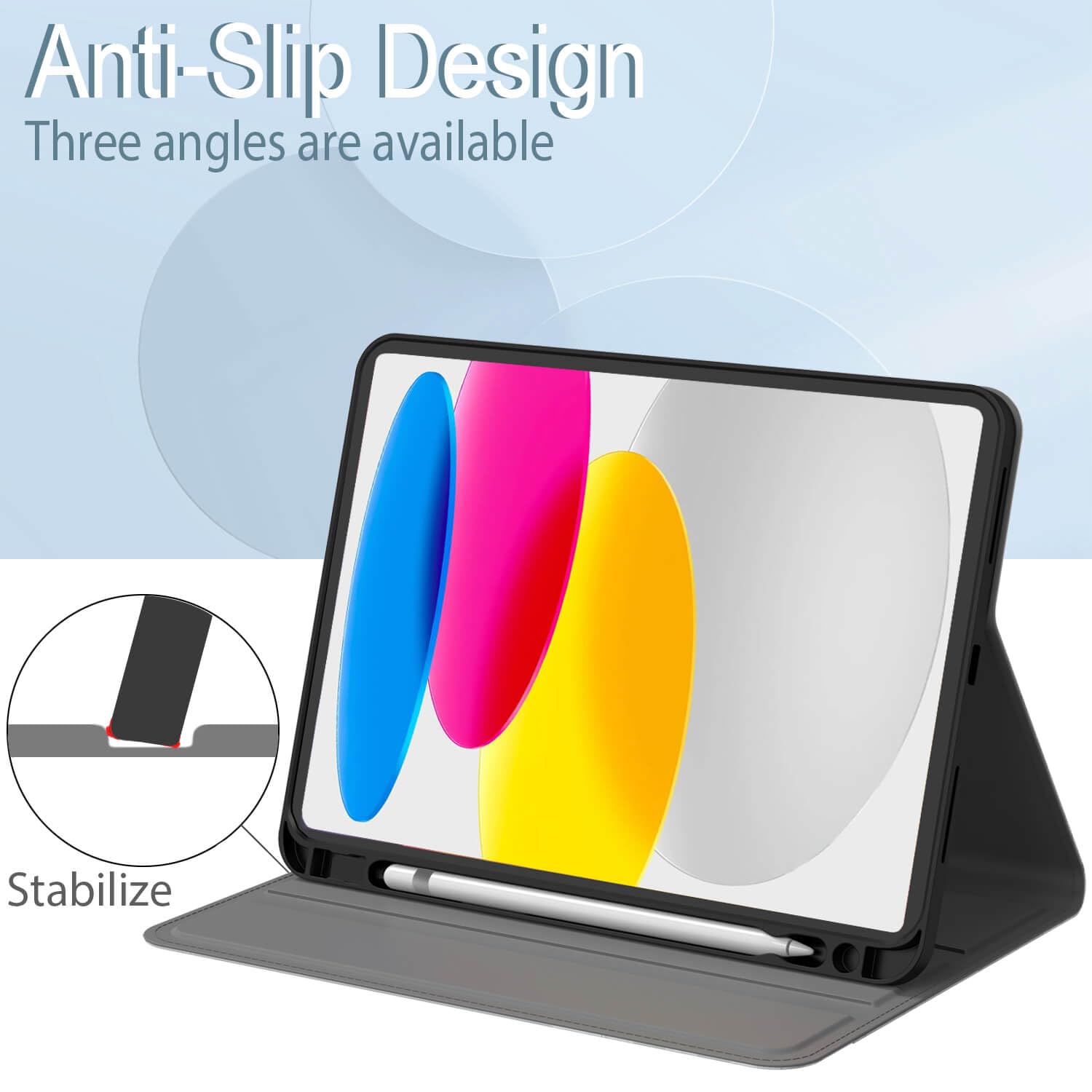 Custodia Per IPad 10a Gen 10.9 Pollici 2022 Con Tasca E Portapenne, Fiore Semplice, Funzione Stand E Autosleep - 4