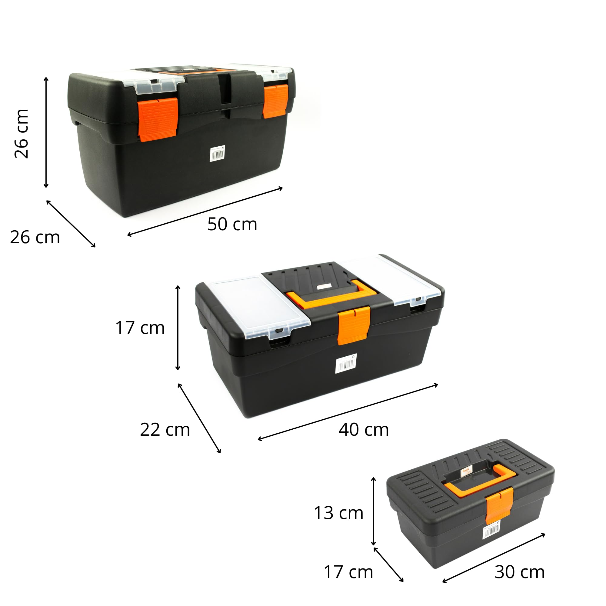 Tayg Lot De 3 Boîtes à Outils Basic Line 12" + 16" + 20