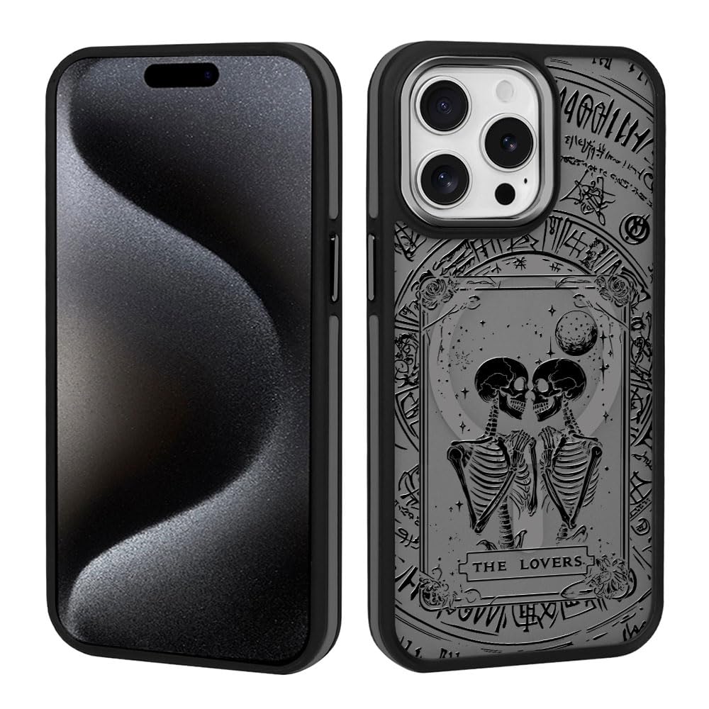 DAIZAG IPhone 15 Hülle – Magnetisch, Stoßfest, Mit MagSafe & Süßem Katzen-Tarot-Design