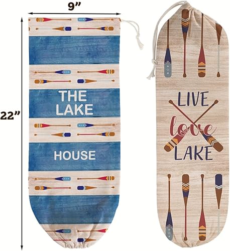 Miniatura 2 de Lake House Decor - Juego de 2 dispensadores de bolsas de plástico para tienda de comestibles, almacenamiento y organización de bolsas de