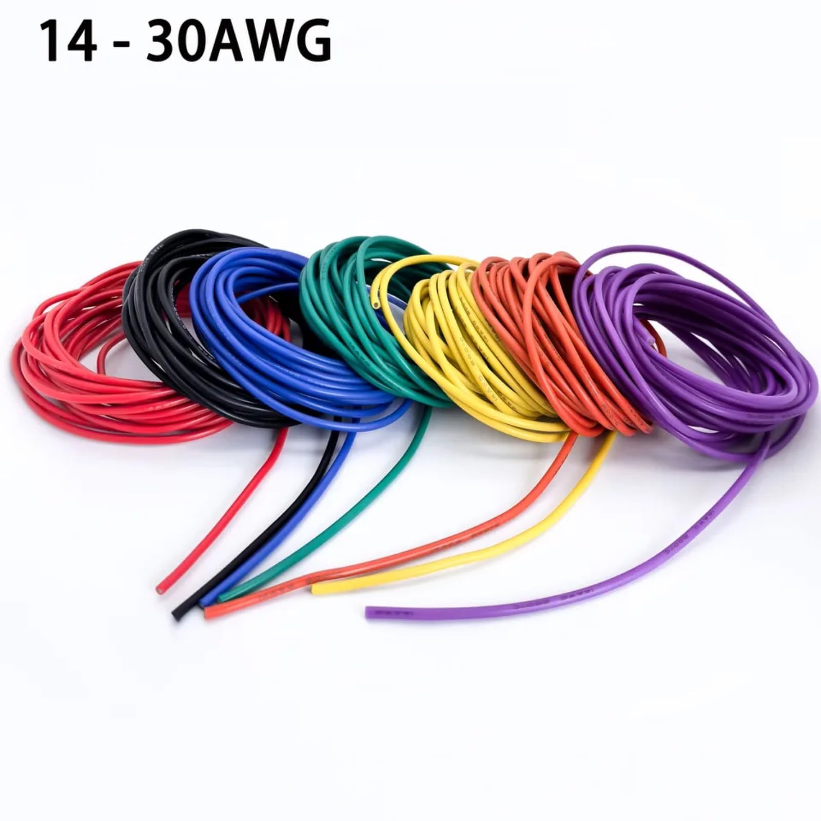 Cable eléctrico 14/16/18/20/22/24/26/28/30 AWG 5m/16,5ft(Gray; 5m; 26 AWG)