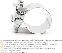 Vista 5 de 1 pieza Abrazadera para silenciador de acero inoxidable 304 resistente - Abrazadera de escape de 2.25 pulgadas