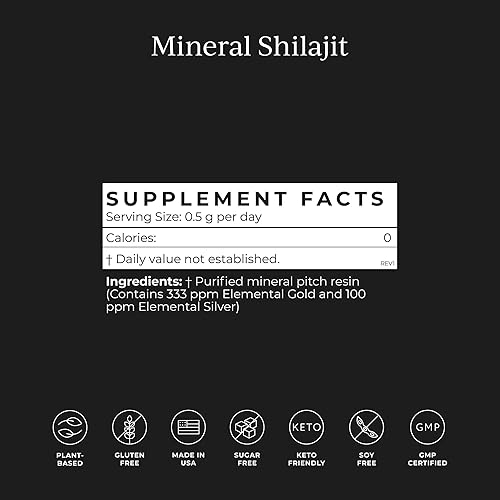 Miniatura 5 de Cymbiotika Resina Shilajit pura con oro elemental, suplemento de apoyo inmunológico y digestivo, contiene ácido fúlvico, potenciador cerebral para
