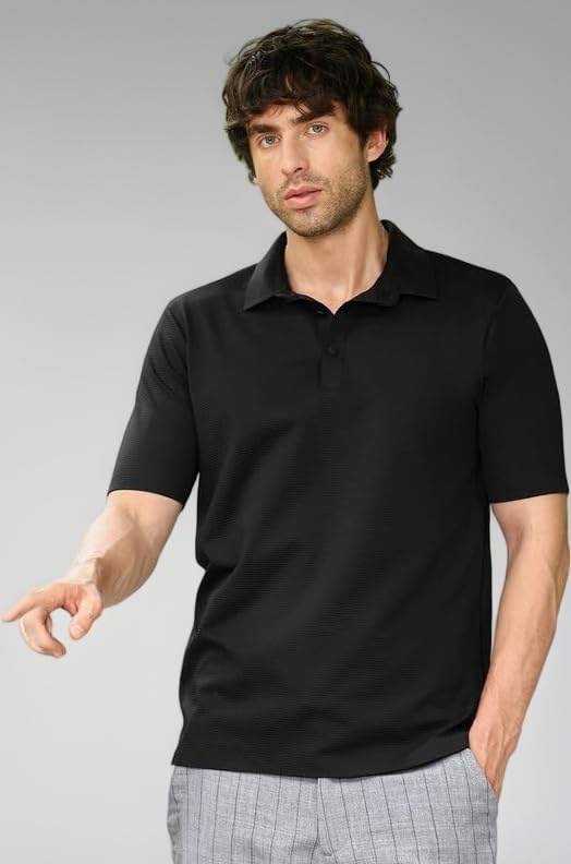 Men Seamless Lined Polo Tshirt