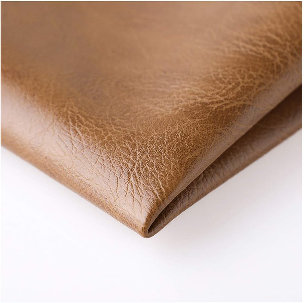 Synthetic Leather Fabric 140x100cm 55.1x39.4 inches Antique Style Faux Leather Fabric for Arts and Crafts, Motorcycle Seat Repair and Upholstery, Leather Goods DIY Sewing Color 6 tan