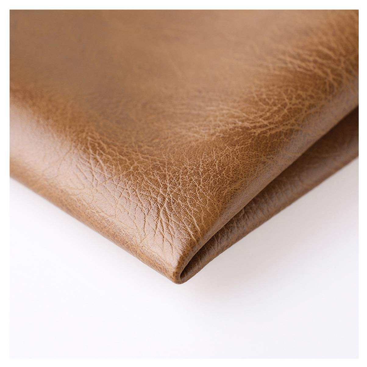 NIANTONG Faux Leather Fabric Vintage Texture 140x100cm 55''x39'' PU Leatherette Upholstery Fabric for Sofa Chair Furnishing, DIY Crafts Handbags 1mm Thickness(Color:6 tan)