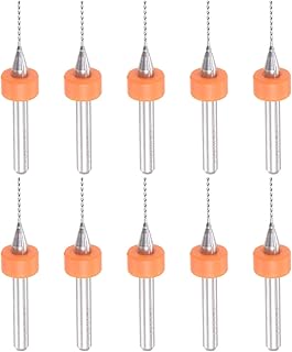 uxcell Micro PCB Drill Bit Set, 1/8" Shank 0.6mm Solid Tungsten Carbide CNC Engraving Print Circuit Board Drill Bits Rotary Tool 10pcs