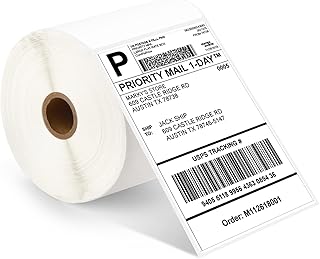 Shipping Labels 4x6",Direct Thermal Labels Compatible with Label Printer,Roll Mailing Label Easy to Tear Commercial Grade (White 500 Labels/Roll)