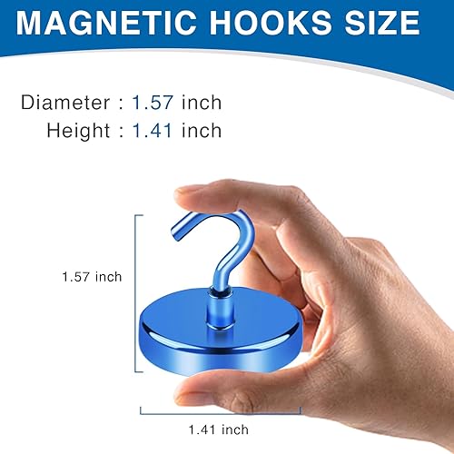 Vista 175 de LOVIMAG Imanes de crucero con ganchos, ganchos magnéticos de 50 libras para cabinas de cruceros, imprescindibles para viajes, imanes de neodimio