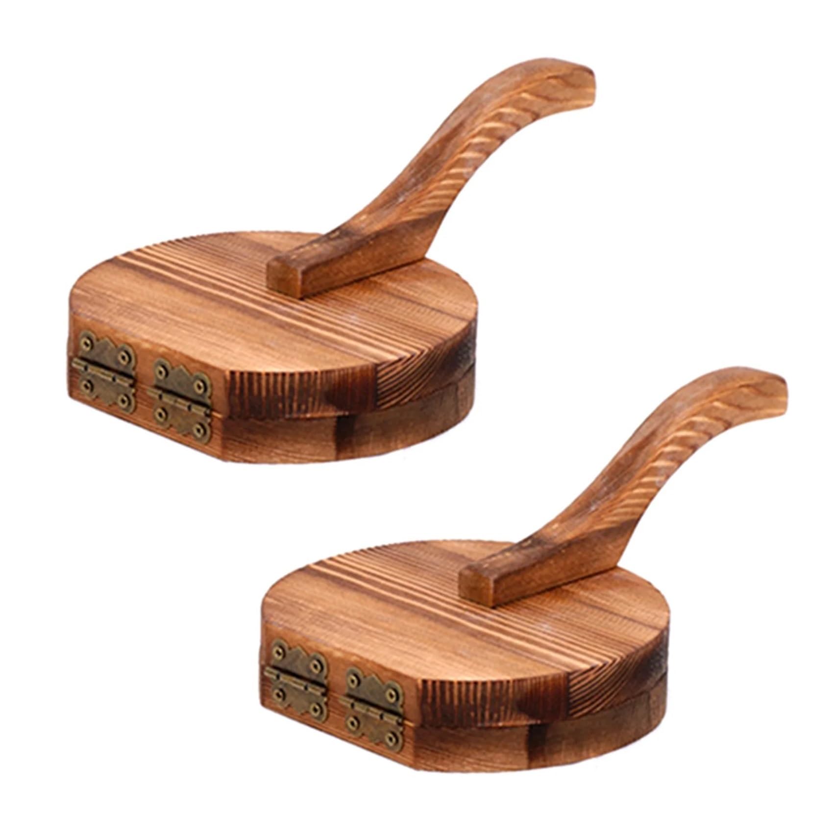 LCANALLYMS Dumpling maker, Wooden Dumpling Press Tool 2X Dough Pressing Presser Skin Wood Wrappers