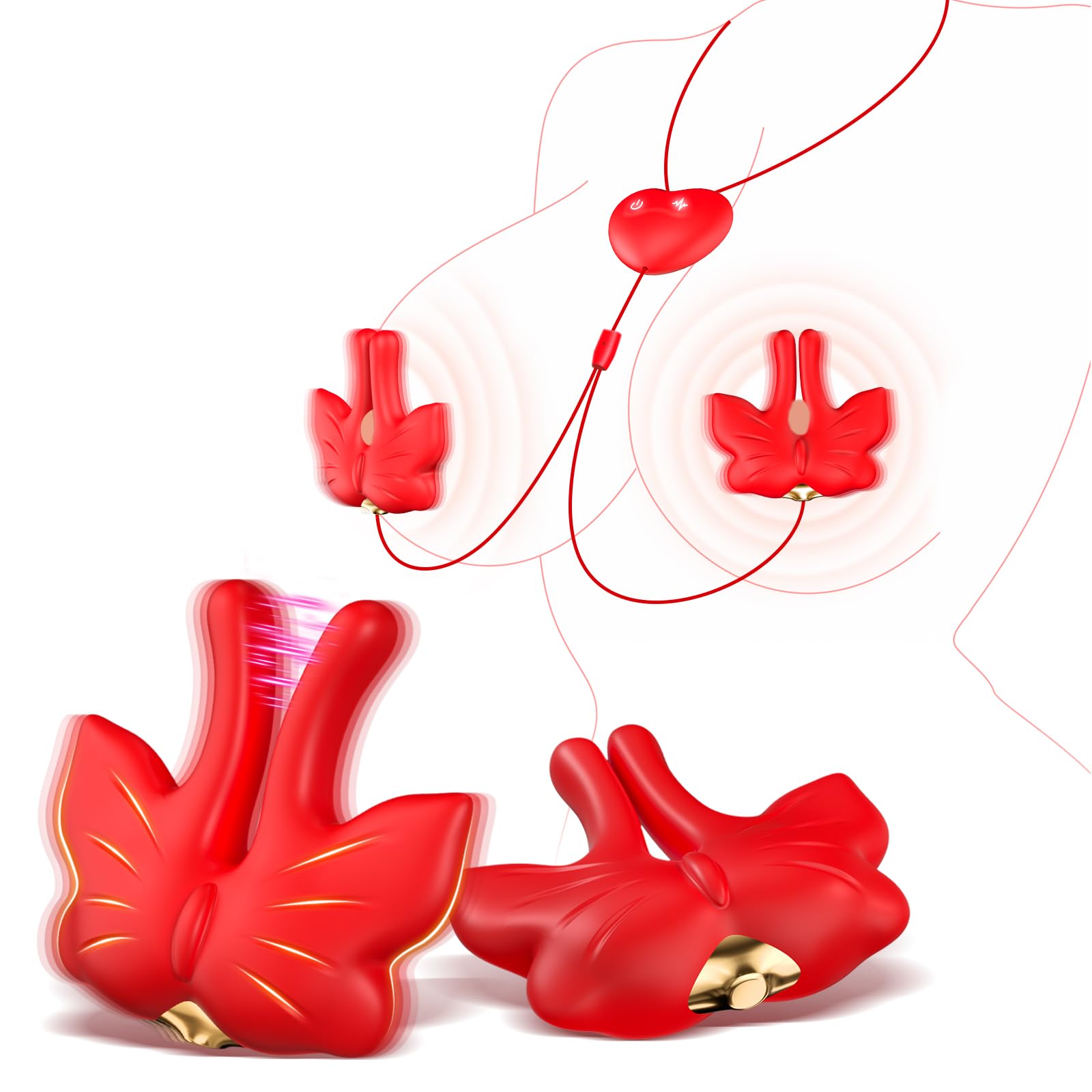Pinze per Capezzoli Vibratoriper Donne Sex Toys-Morsetti per Capezzoli con Catena BDSM Vibratoreper Donna Professionale con 9 Modalità,Giocattoli per Capezzoli Vibratore Stimolatori del Seno per Donne