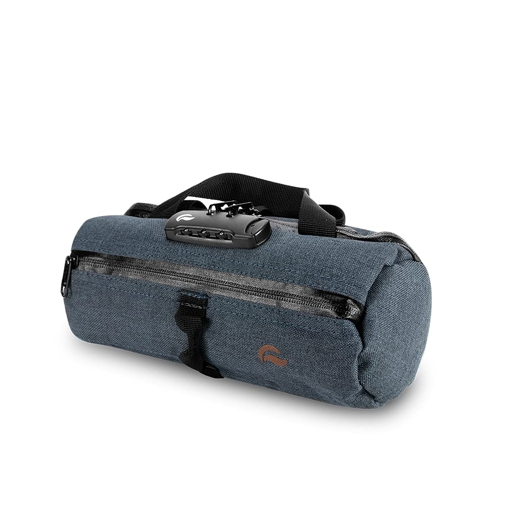 Skunk Duffle bag Small 10"- Smell Proof - With combo lock - SK9 Premium odorless Technology, Blue Navy