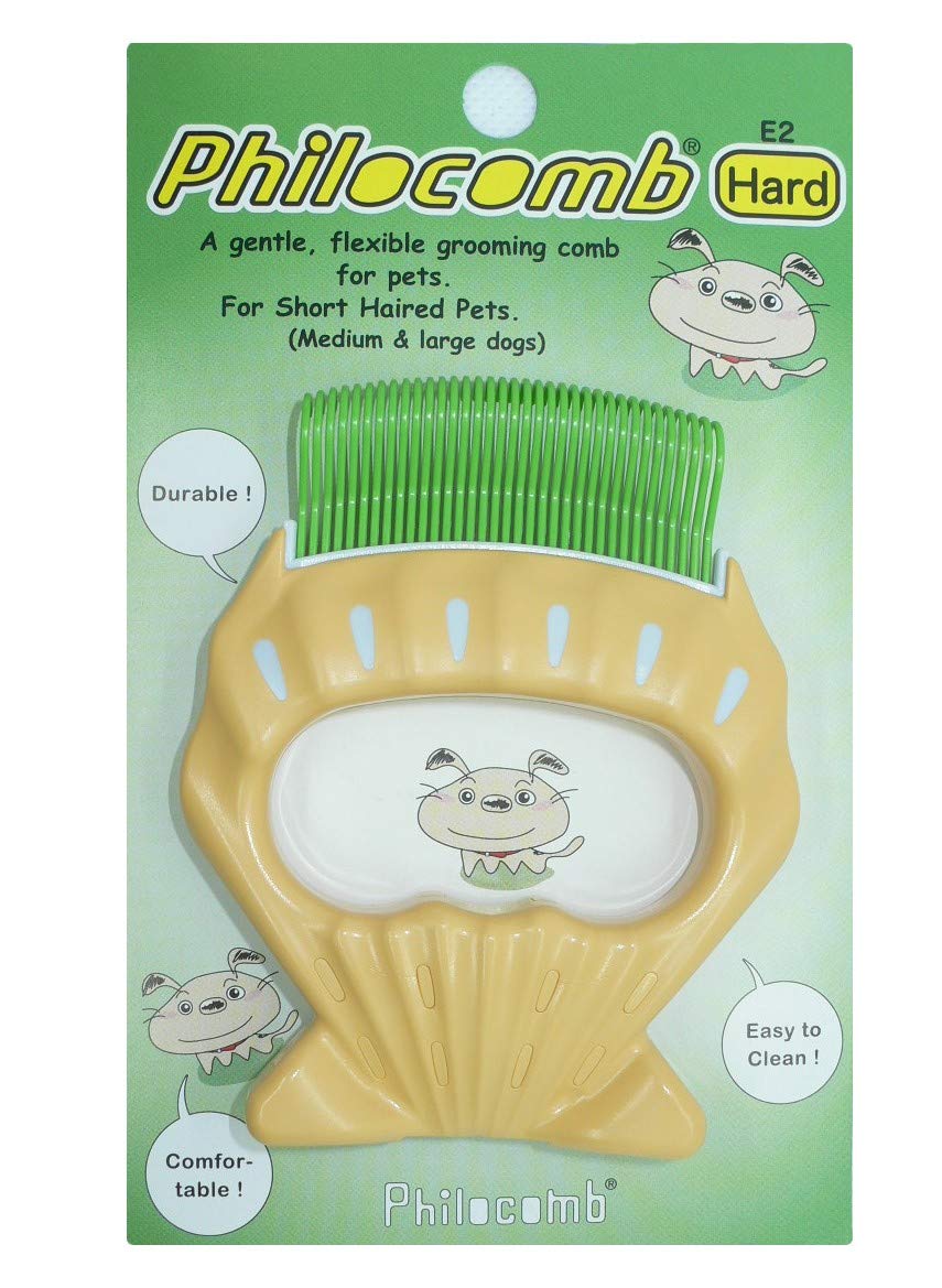 DIATOLIB Philocomb E2 Hard (in English package), a gentle, flexible grooming comb for dog..,