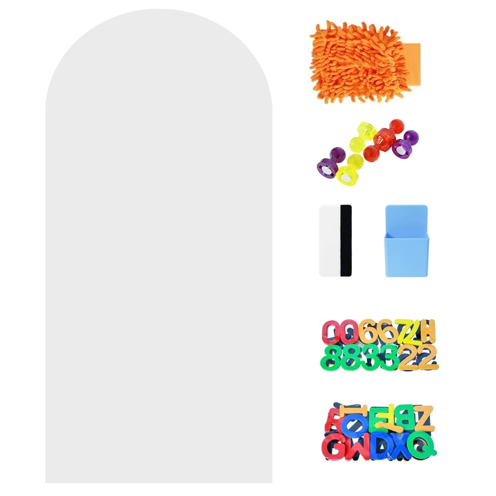 RANJIMA Adhesivo de pared magnético de 100 x 45 cm, pared magnética autoadhesiva para dibujar y escribir, lámina magnética regrabable con accesorios, pizarra magnética para casa, oficina, aprendizaje
