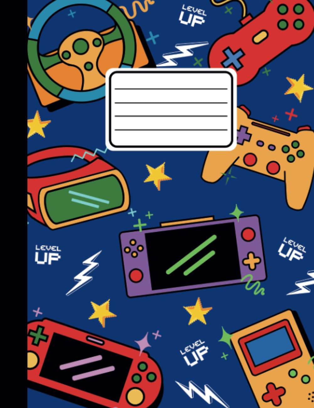 Composition Notebook Wide Ruled Blue Video Game Controllers Aesthetic Design For Gamer Kids, Boys, Girls. Cute Gaming Book For Party Favors, School ... 110 pages (55 sheets) 9-3/4 x 7-1/2 inches